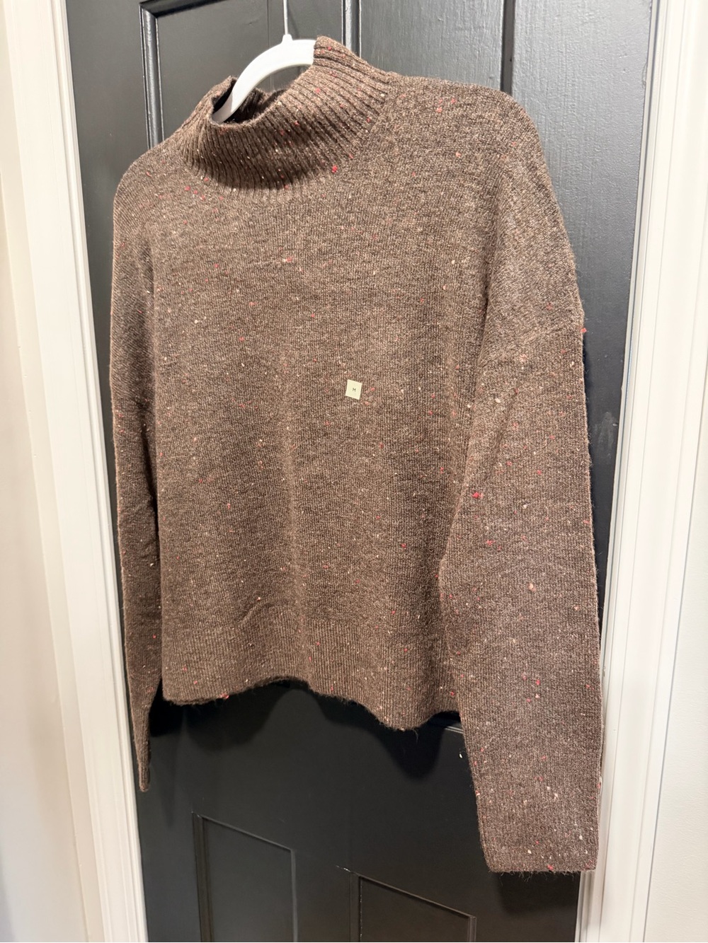 LOFT Brown Speckled Turtleneck Sweater
